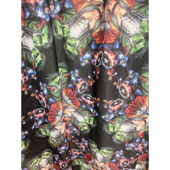 Mighty Fine Womens Black Marvel Comics Kaleidoscope Avengers Maxi Dress Small - Picture 3 of 5